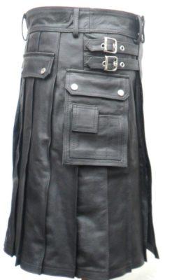 Black Leather Kilt