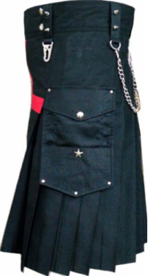 mens black utility kilt