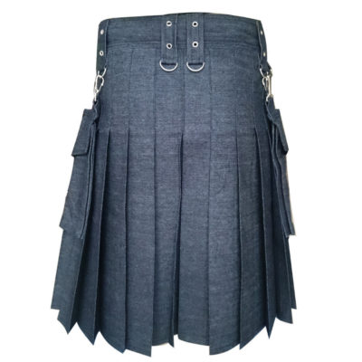 Blue denim kilt