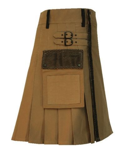 khaki utility kilt