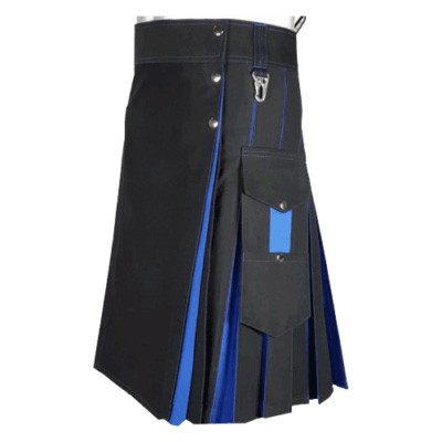 blue and black hybrid Two Tone Kilt