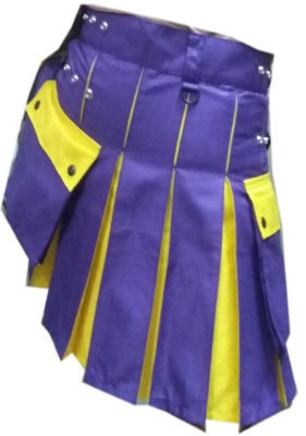 purple & yellow kilt