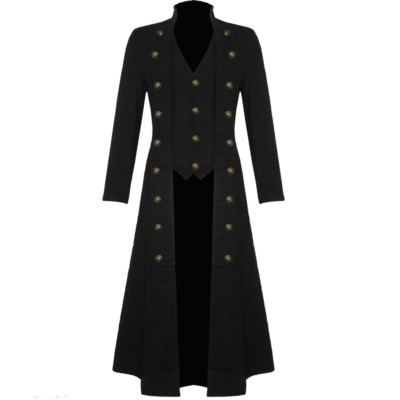 Goth Men military trench coat