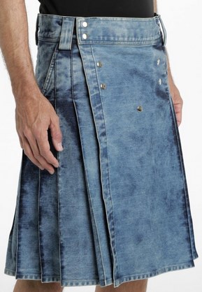 Scottish Men In Kilts Buy StoneWash Denim Utility Kilt