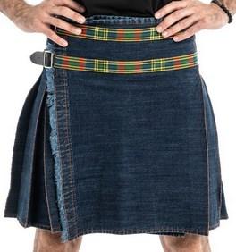 black denim kilt