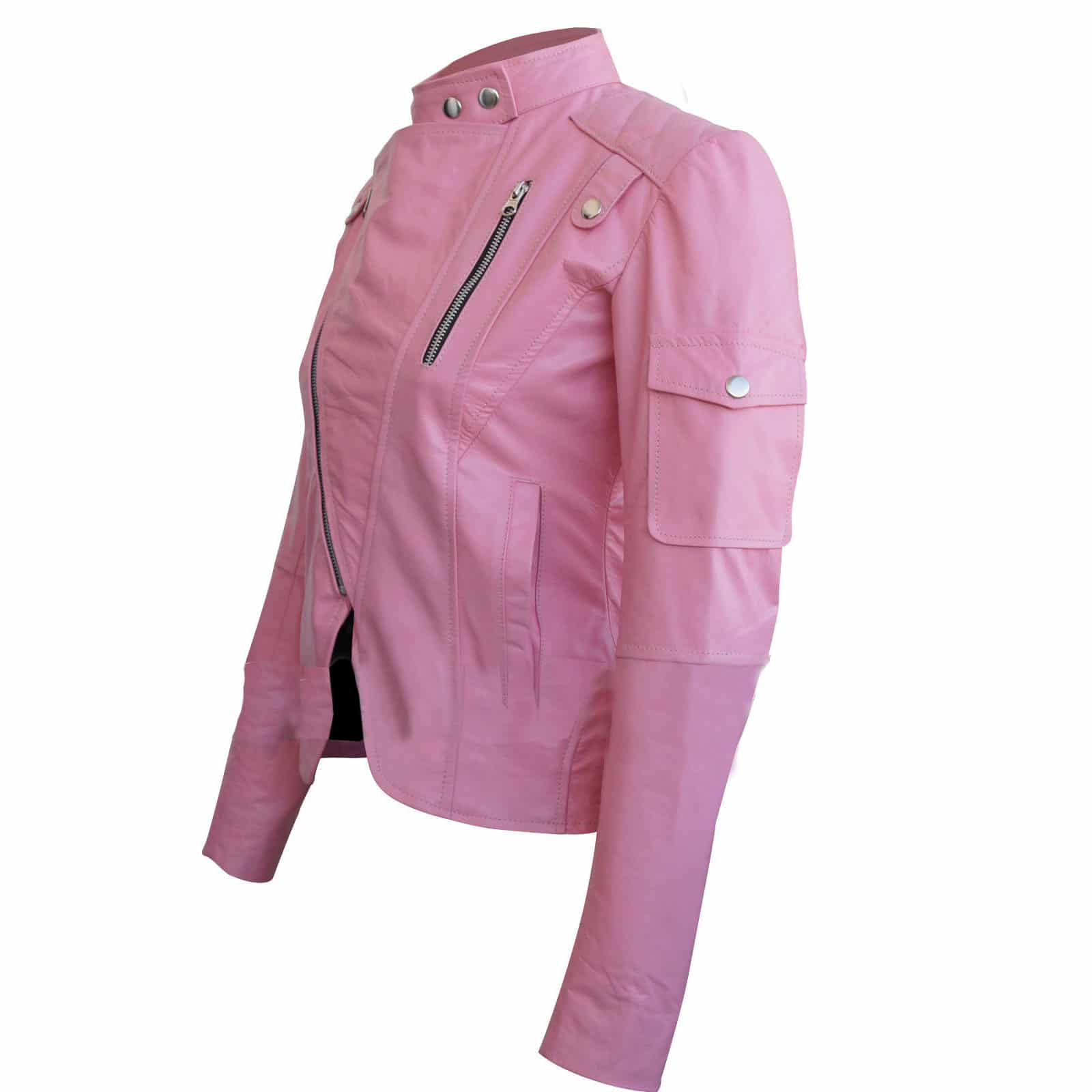 Pink Leather Jacket for sale