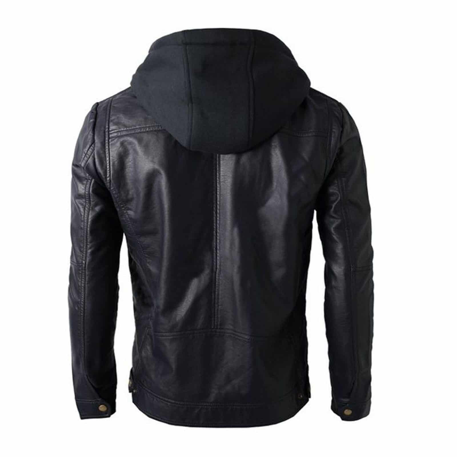 hoodie leather jacket